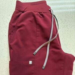 Fabletics Burgundy On-call jogger scrubs, regular rise